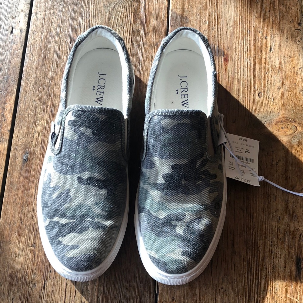 J. crew camo slip ons